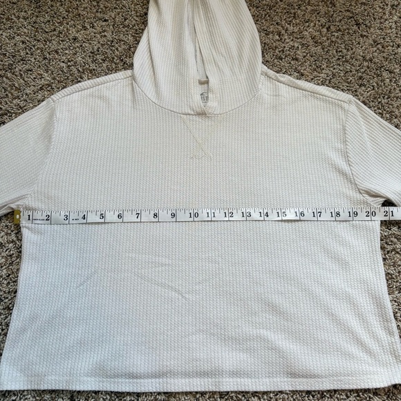 4/25$ HOLLISTER Waffle Knit Long Sleeve Top With Hood White Size Small - Picture 6 of 8
